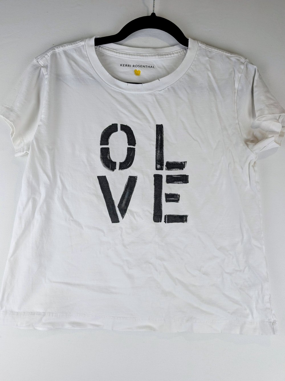 Kerri Rosenthal 2019 Olive You Block Stencil Tee XS